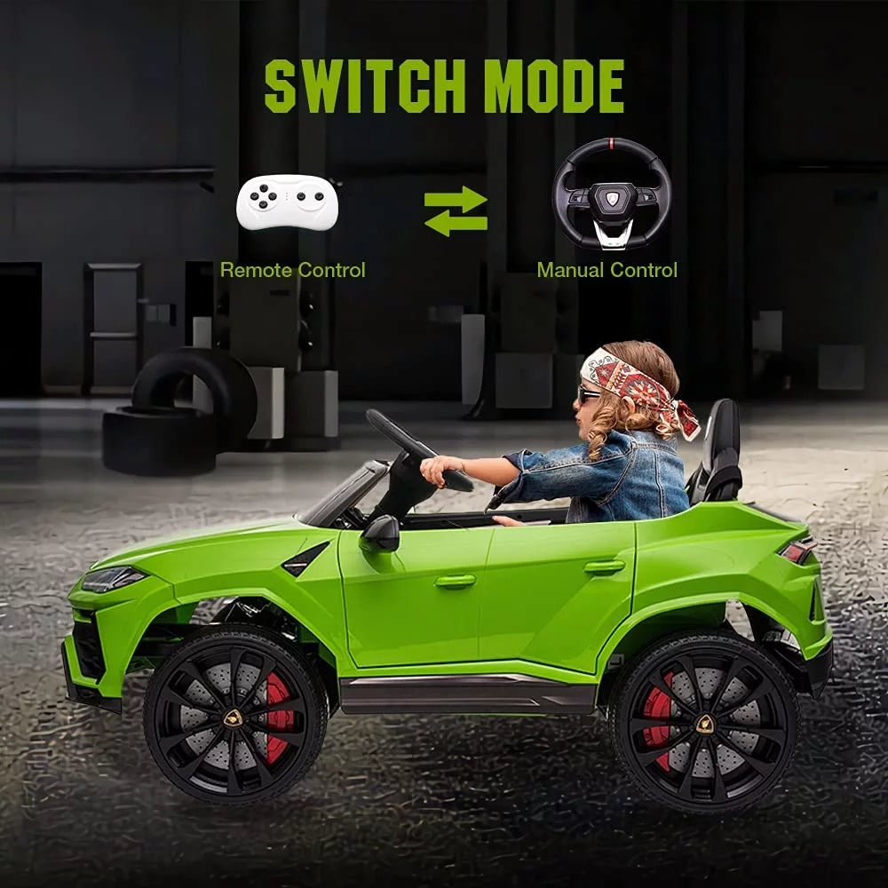 Lamborghini Urus 12V Electric Powered Ride on Car Toys for Girls Boys, Yellow Kids Electric Vehicles Ride on Toys with Remote Control, Foot Pedal, MP3 Player and LED Headlights, CL61