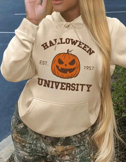 Load image into Gallery viewer, Vintage Halloween Hoodie Halloween Est 1957 Pullover Funny Halloween Town Fall Women Hoodies Pumpkin Halloween Winter Clothes
