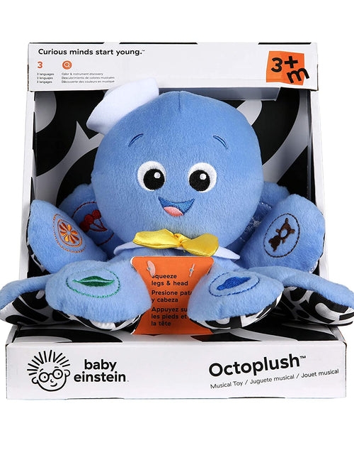 Load image into Gallery viewer, Octoplush Musical Huggable Stuffed Animal Plush Toy, Learn Colors in 3 Languages, Blue, 11&quot; Age 3 Month and Up,
