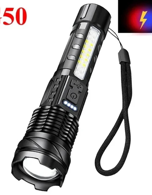 Load image into Gallery viewer, High Power White Laser LED Flashlight Built-In Battery USB Rechargeable Strong Light Tactical Torch Outdoor Camping Hiking Lamp
