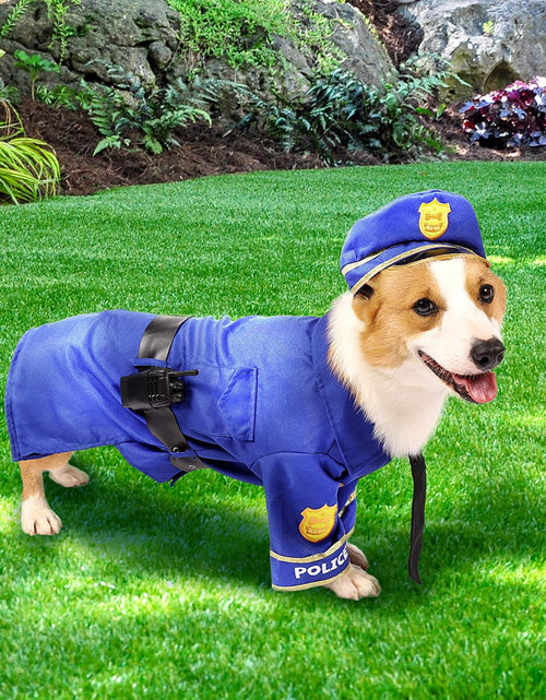 Load image into Gallery viewer, Halloween Dog Pet Police Costume Velcro Shirt with Belt, Handcuffs, Walkie Talkie for Halloween Dress-Up Party, Role Play, Carnival Cosplay, Holiday Decorations Clothes
