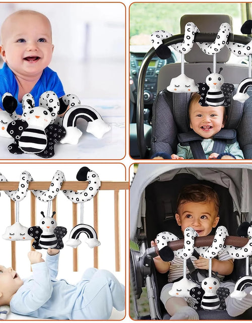 Load image into Gallery viewer, Baby Car Seat Toys, Infant Activity Spiral Toys Hanging Stroller Toys for Baby with Musical, Plush Activity Toys Toys for Newborn Baby 0 3 6 12 Months
