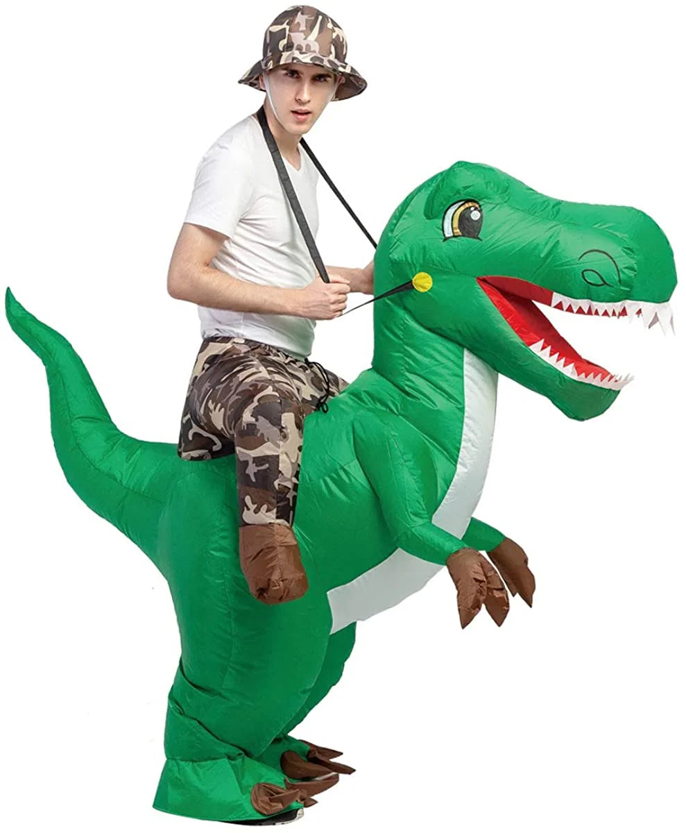 63 Inch Inflatable Dinosaur Costume Blow up Dinosaur Costume Adult Size, Funny Dinosaur Halloween Costumes Men Women Unisex Dino Blow up Costumes for Halloween Party Cosplay