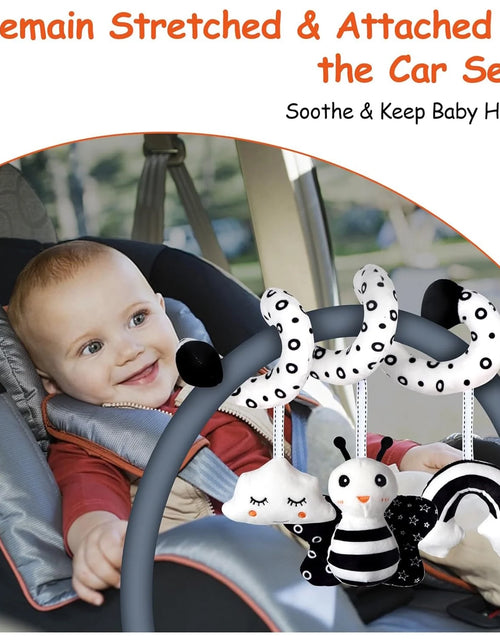 Load image into Gallery viewer, Baby Car Seat Toys, Infant Activity Spiral Toys Hanging Stroller Toys for Baby with Musical, Plush Activity Toys Toys for Newborn Baby 0 3 6 12 Months
