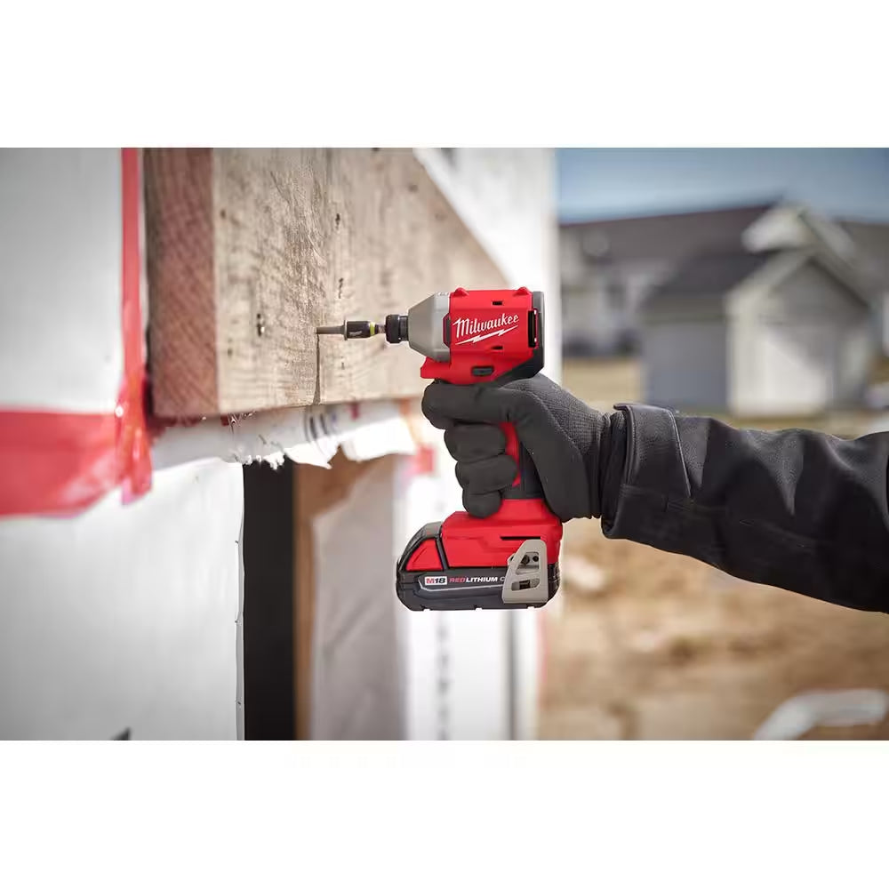 M18 18-Volt Lithium-Ion Compact Brushless Cordless 1/4 In. Impact Driver Kit with One 2.0 Ah Battery, Charger & Tool Bag