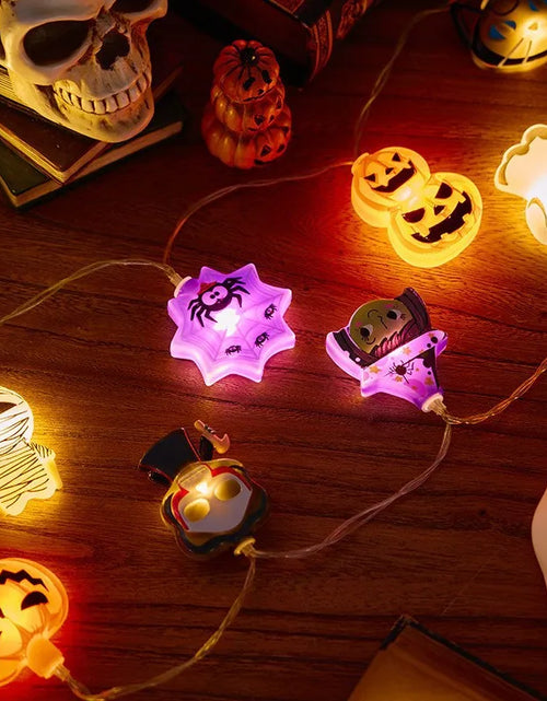 Load image into Gallery viewer, Halloween Lights Pumpkin Bat Spider Ghost Halloween String Lights Halloween Decorations Fairy Light Home Yard Window Decor
