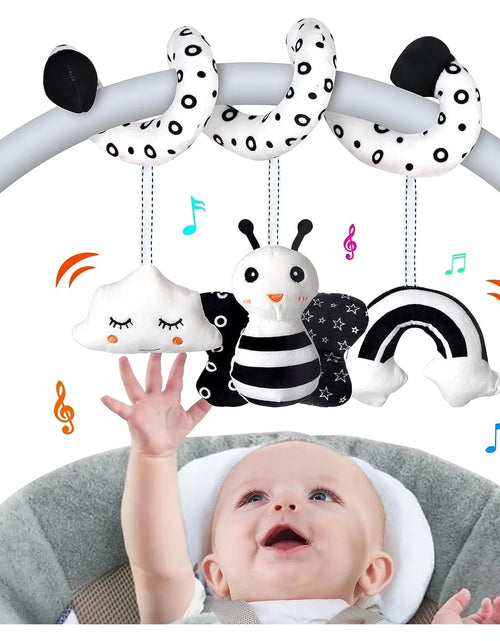 Load image into Gallery viewer, Baby Car Seat Toys, Infant Activity Spiral Toys Hanging Stroller Toys for Baby with Musical, Plush Activity Toys Toys for Newborn Baby 0 3 6 12 Months
