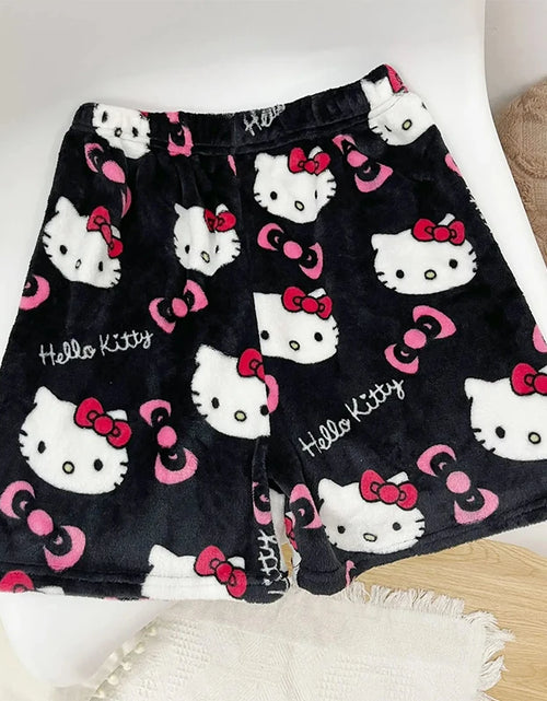 Load image into Gallery viewer, Anime Sanrioed Hellokitty Y2K Sanrioed Pajamas Pants Women Pjs Halloween Household Dress Kawaii Woolen Cartoon Casual Home Pants
