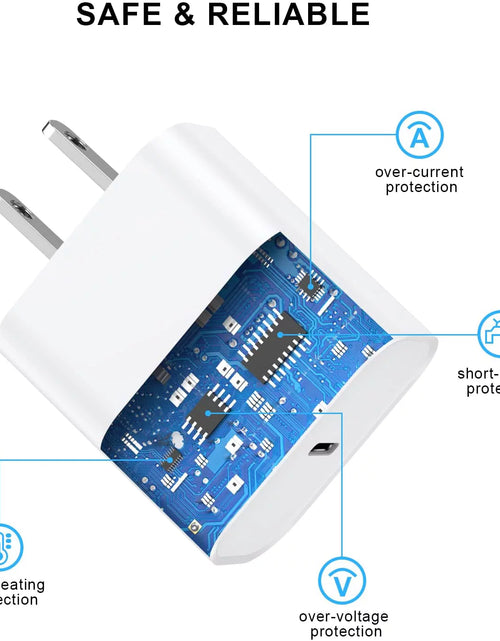 Load image into Gallery viewer, Iphone Fast Charger, 3 Pack [Apple Mfi Certified] PD 20W Type C Fast Charger Block with 6FT USB C to Lightning Fast Charging Data Sync Cable Compatible for Iphone 14 13 12 11 Pro Max XS XR X 8 Ipad
