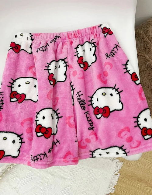 Load image into Gallery viewer, Anime Sanrioed Hellokitty Y2K Sanrioed Pajamas Pants Women Pjs Halloween Household Dress Kawaii Woolen Cartoon Casual Home Pants
