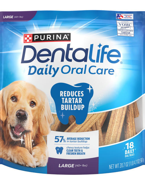 Load image into Gallery viewer, Purina  Daily Oral Care Chicken Flavor Large Breed Dog Dental Chews – 20.7 Oz Pouch (18Ct)
