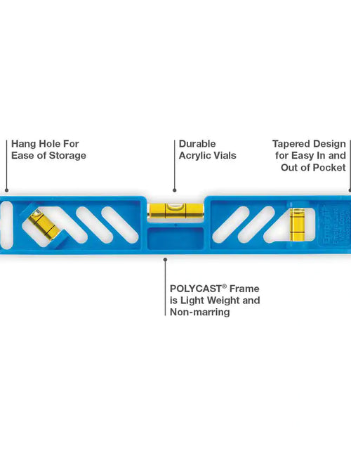 Load image into Gallery viewer, 9 In. Polycast Torpedo Level with 7 In. Aluminum Rafter Square
