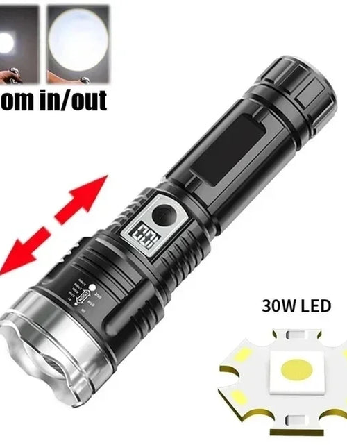 Load image into Gallery viewer, High Power White Laser LED Flashlight Built-In Battery USB Rechargeable Strong Light Tactical Torch Outdoor Camping Hiking Lamp
