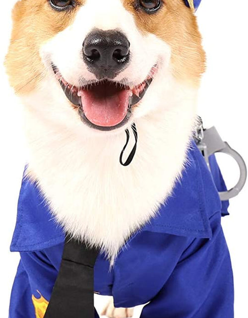 Load image into Gallery viewer, Halloween Dog Pet Police Costume Velcro Shirt with Belt, Handcuffs, Walkie Talkie for Halloween Dress-Up Party, Role Play, Carnival Cosplay, Holiday Decorations Clothes
