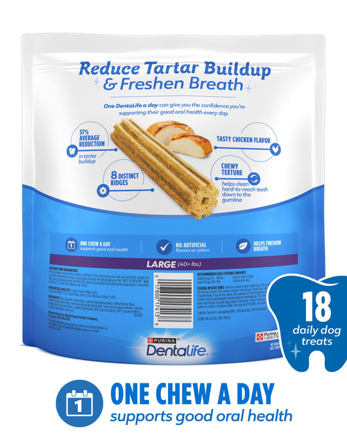 Load image into Gallery viewer, Purina  Daily Oral Care Chicken Flavor Large Breed Dog Dental Chews – 20.7 Oz Pouch (18Ct)
