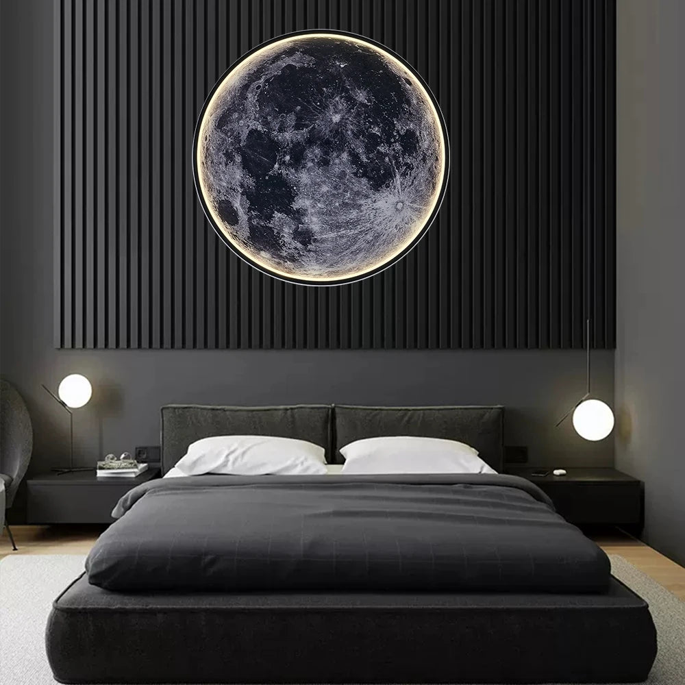 Moon Wall Light 3D Mural Earth Wall Light Remote Control Ceiling Lamp for Living Room Realistic Led Lamp Home Accessories