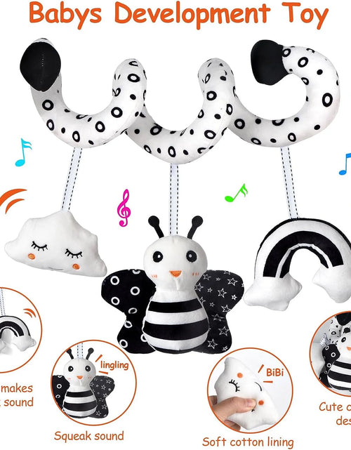 Load image into Gallery viewer, Baby Car Seat Toys, Infant Activity Spiral Toys Hanging Stroller Toys for Baby with Musical, Plush Activity Toys Toys for Newborn Baby 0 3 6 12 Months
