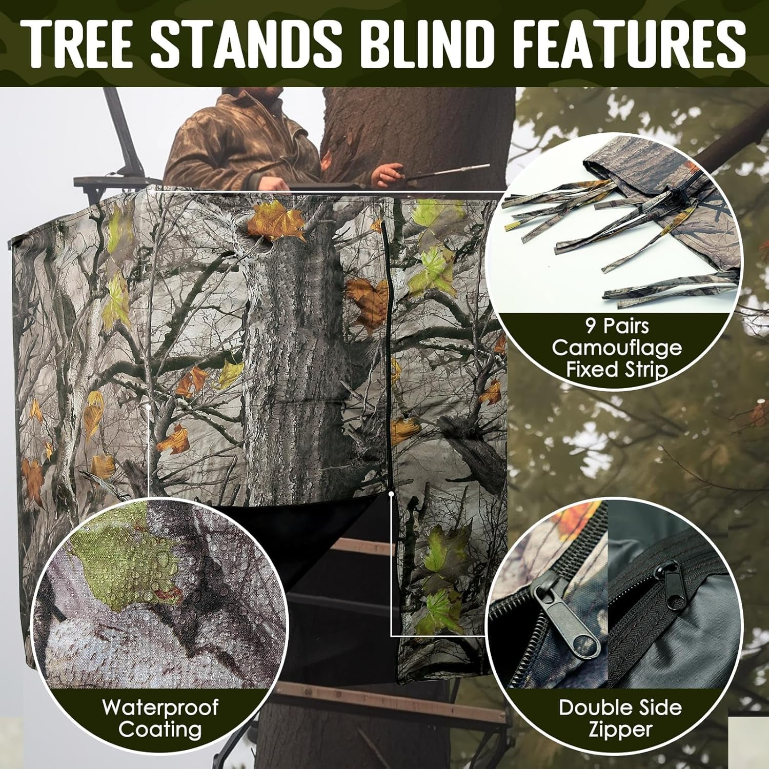 PUNCHMAN Tree Stand Blind Kit,Camo Deer Hunting Blind,Deer Blinds for Hunting,Wa