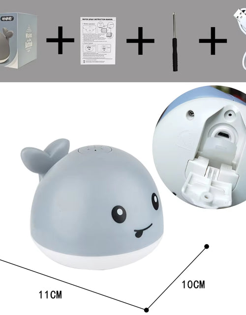 Load image into Gallery viewer, Kid&#39;S Shower Charging with Lights and Water Spray Whale Toy Water Reaction Flash Baby Bathroom Toy Light Bath Toy as a Gift
