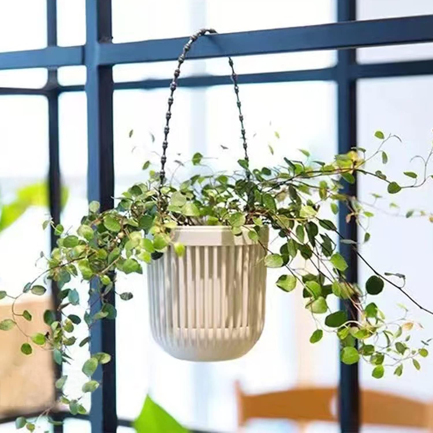 3.5‘’ Two-Piece Succulent Planters Pots with Drainage, Flexible Removable Handle, Planting Pots Flower Pots Small Planter Pots for Mini Plants Hanging Planter on Wall or Window 6 Pcak-White